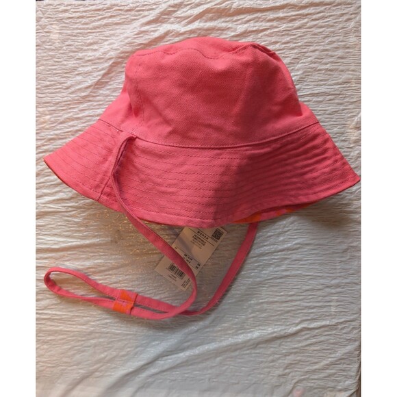 Baby Angel Bucket Hat Women's Reversible One Size Pink Check Drawstring Cotton - Picture 8 of 10